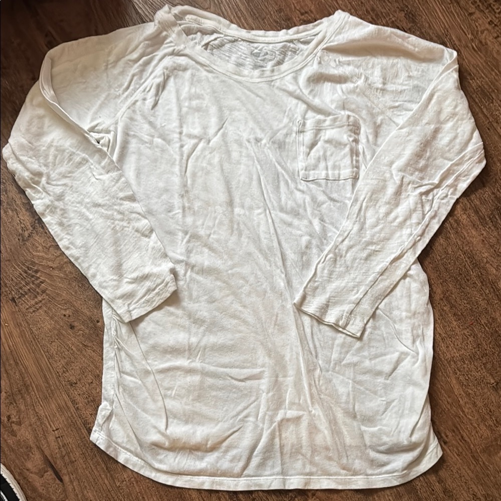 White Long Sleeve Women's Top Maternity shirt medium